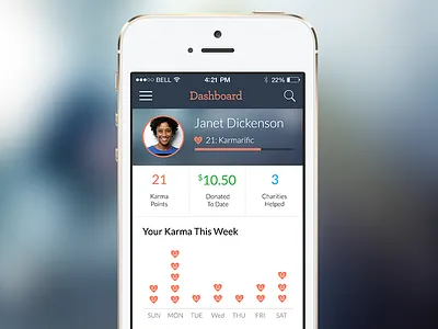 Karma App app dashboard ios