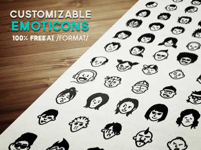 Avatars & Emoticons Vector Set ai avatar emoticon emoticons eps face human icon icons psddd vector