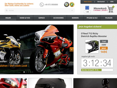 Motorrad Ecke e commerce layout moto motorcycle parts shop ui ux