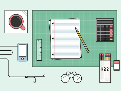 Planning clean coffee glasses ideas illustration ipod lines paper pencil planning simple