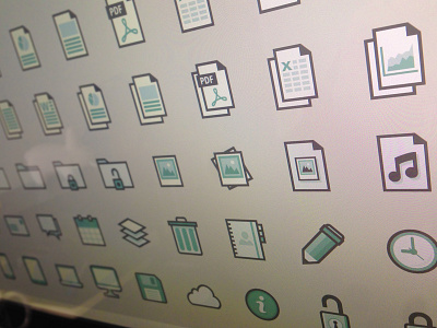 icons Green icon set icons lines vector