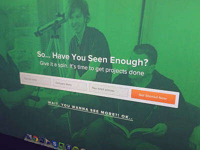 Landing Page - Call To Action Section basecamp call to action cta form green landing page opt in sign up teamwork teamworkpm