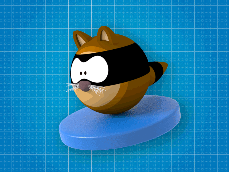 Rocky Raccoon [Animated] 3d animated ball bounce character modo raccoon rig uv map