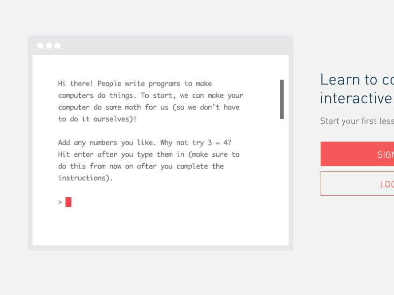 White Terminal code codecademy interface ui ux