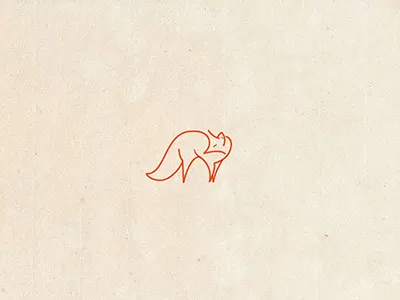Fox animal fox grid line logo mark