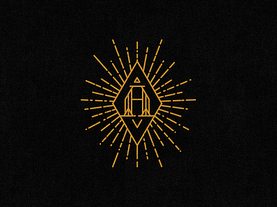Alchemy Bottle Shop Monogram Symbol alchemy arrow black bottle branding gold line liquor logo oakland shop