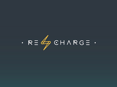 Recharge Logo bolt clean lightning line logo simple type