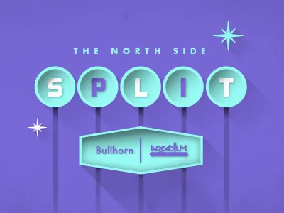 The North Side Split arcadium bowling bullhorn illustration long shadow retro signage