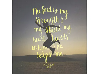 Psalm 28 design handwritten lettering scripture typography