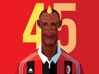 Balotelli geometric people soccer vector