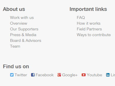 Designing new footer for milaap website bootstrap css html icon fots