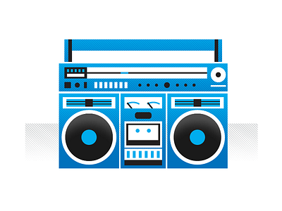 Boomboxes and Vectors 01 boombox casette illustration retro soundblaster stereo tape deck vector wip