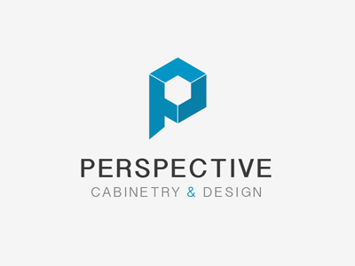 Prespective Logo branding cabinet cabinetry interior design logo perspective typography