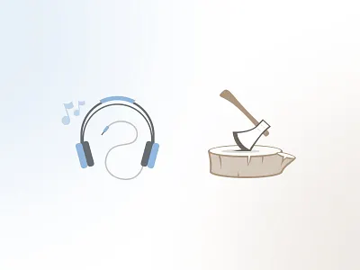 Headphones & Axe axe headphone icon music outdoor wood