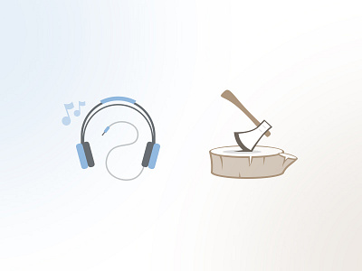 Headphones & Axe axe headphone icon music outdoor wood