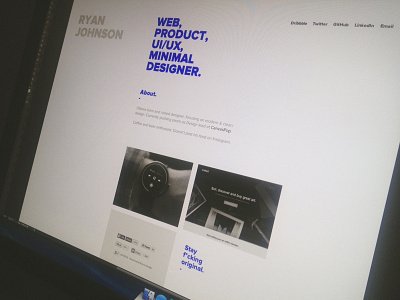 Personal Site Redesign blue clean designer dribbble gallery minimal ottawa personal portfolio redesign responsive