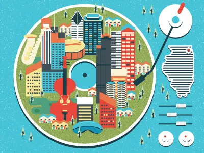 Chicago music festival buildings chicago instrument music record player