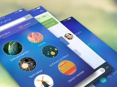 Group blue gui interface ui