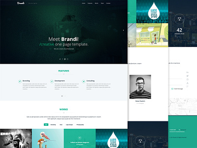 Freebie - Brandi One Page Template PSD brandi creative freebies one page template psd template website