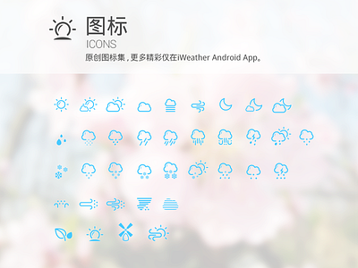 Weather icon set full app flat holo icon ios7 line simple