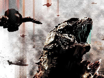 Godzilla - Crop Poster Posse Project 7 crop design digital film godzilla illustration kaiju legendary photoshop poster print procreate