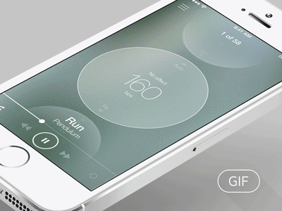 Second Wind Animation app fitness ios7 music player second sport ui ux wind