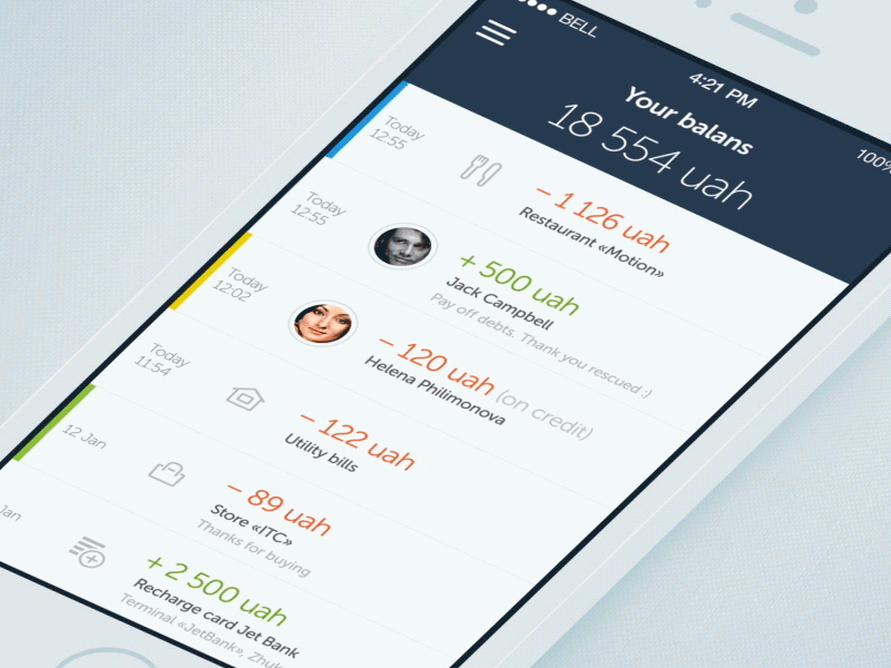 Jetbank – Online mobile banking animation banking design feed finance flat gif interactive ios ios animation ios7 ukraine