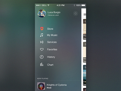 iPhone Sidebar app musixmatch now playing sidebar ui