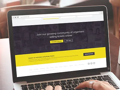 Bottom of Tickets Homepage clean homepage responsive simple ui ux web website