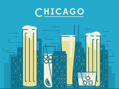 Chicago beer brewski chicago grouper social club icon libations lights type wind