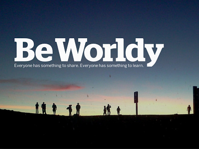 Be Worldly benton sans dark landing page minimal stag