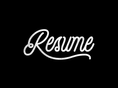 Resume Script design hand drawn illustration lettering micron pen and ink resume script