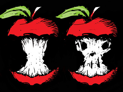 Apple Cores apple cider core illustration skull