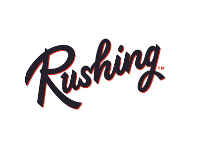 Rushing brand brush script calligraphy lettering letters logotype