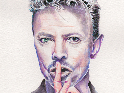 David david bowie illustration portrait watercolor