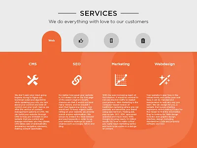 Tabs button color design icon interface minimalistic orange tabs tools ui user interface website