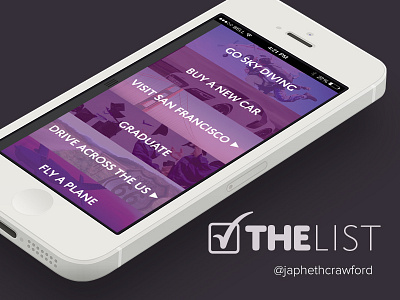 THE List app bucket list design ios iphone japheth crawford list ui design