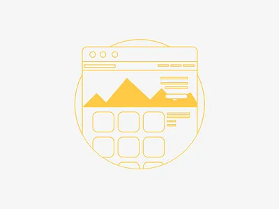Icon Web clear graph icon line lines simple vector web website wireframe