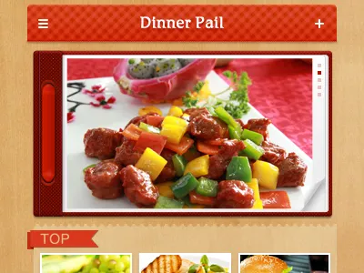 Dinner dinner gui interface red ui