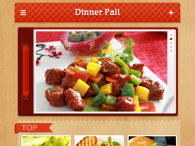 Dinner dinner gui interface red ui