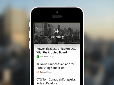 Category View (concept) app feed feed reader ios iphone news smartphone