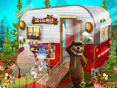 Yogi Bear Event backgrounds events holidays illustrator layout concept photoshop shopping mall stands store storyboard