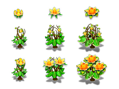 Casual Game Flower Objects casual flower game gamedev object