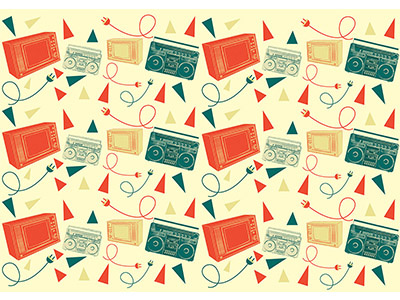 Grandfathers' Favourite art cassette design digital illustration pattern sony television textile