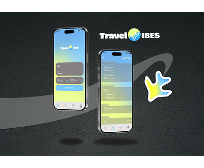 Mobile application for TravelVibes app branding graphic design logo mobile ui