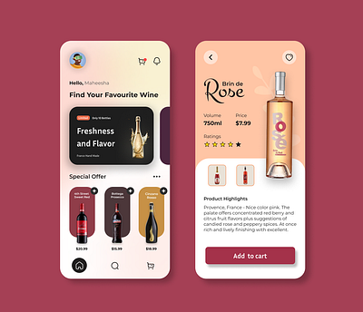 🍷 VinoVault – Elegant Wine Shopping App UI designinspiration dribbble ecommercedesign figma mobiledesign productdesign uidesign uiux uxdesign wineapp