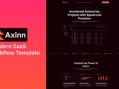 Axinn: The Ultimate One-Page SaaS Template for Customer Service design template ui web web design webflow
