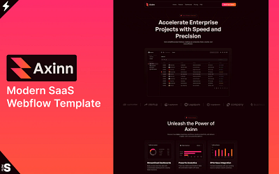 Axinn: The Ultimate One-Page SaaS Template for Customer Service design template ui web web design webflow