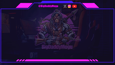 Streaming Screens for Gamer Big Daddy Mogu animation branding gaming screen graphic design streaming screen youtube streaming