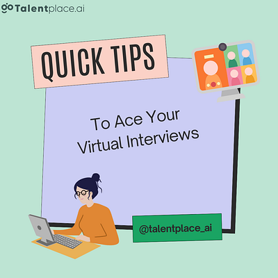 Post for Virtual Interview tips for Brand Talent Place.ai branding graphic design instagram post social media post tip post